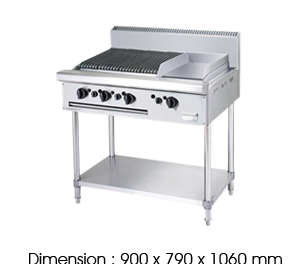CB3BGG1BFS-17 free standing combi char  broiler griddle