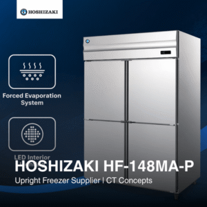 HF-148MA-P 4 door commercial refrigerator stainless steel with LED interior lighting